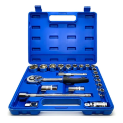 Soquete c/Catraca Sextavado Jogo 22 peças + Maleta ID-2847K Idea