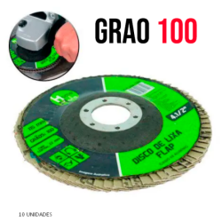Disco Flap 4.1/2" - 115 mm. x 22 mm. Óxido Aluminio Grão 100 Pacote 10 peças HM-184