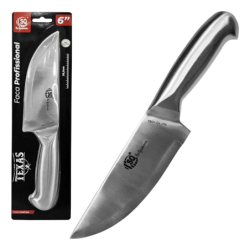 Faca Inteiriça Profissional Aço Inox 6" - 26,5 cm. Linha Texas SQ-4565