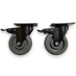 Rodas 2 Giratórias com Freio e Rolamento - 4" - ID-0675R Idea