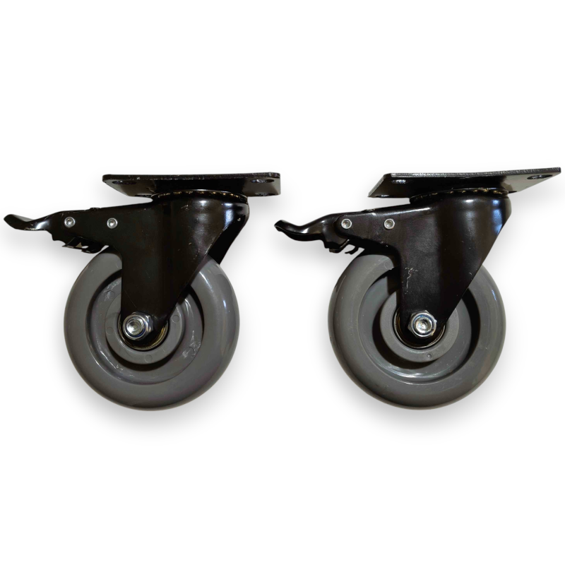 Rodas 2 Giratórias com Freio e Rolamento - 4" - ID-0675R Idea