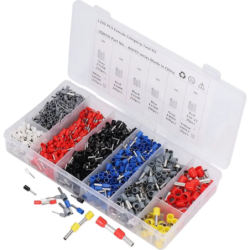 Terminais Elétricos Ilhós Tubular 0,5 mm. até 10 mm. Kit 1200 peças F-560 Saint Plus