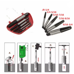 Extrator de Parafusos Kit 5 peças A-313 Saint Plus