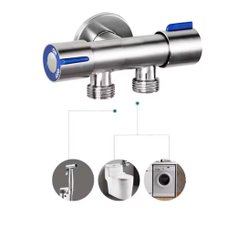 Válvula de Controle Duplo 1 Entrada e 2 Saídas Cromado F-437 Saint Plus