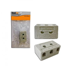 Conector de Porcelana 10 mm. Tripolar BFH1521 Bestfer
