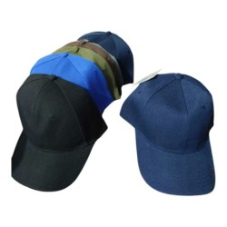 Boné Liso com Regulador em Velcro Cores Sortidas Pacote 12 peças Idea