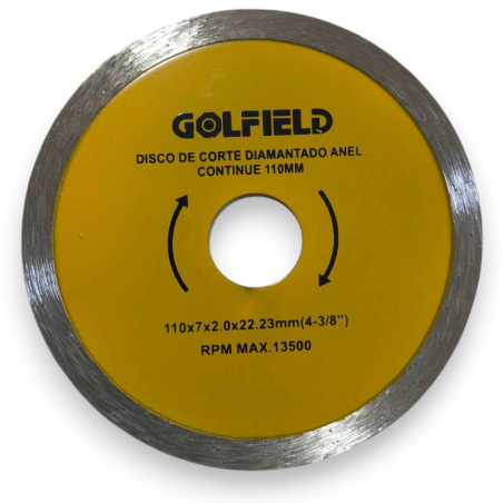 Disco de Corte Serra Marmore 4.3/8" - 110 mm x 7 mm x 22,23 mm Liso Golfield