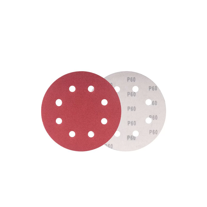 Disco de Lixa com Velcro 125 mm. 8 furos Grão 060 Pacote 10 peças Golfield