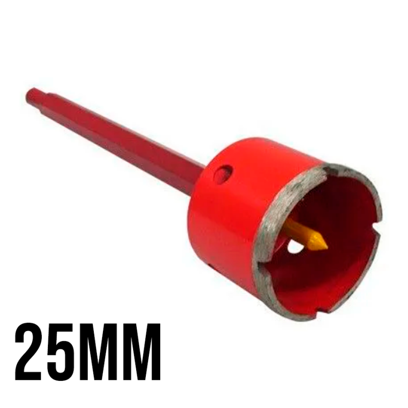 Serra Copo Diamantada 25 mm. com Haste Golfield