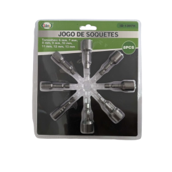 Soquete para Parafusadeira Jogo 8 peças 6, 7, 8, 9, 10, 11, 12 e 13 mm. ID-1397H Idea