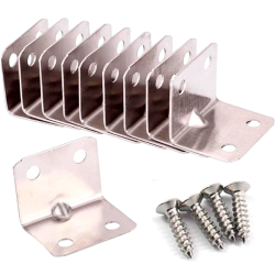 Cantoneira Suporte de Canto 3.0 cm. x 2.5 cm. Kit 4 peças + 24 Parafusos ID-2562C Idea