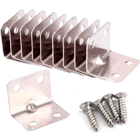 Cantoneira Suporte de Canto 3.0 cm. x 2.5 cm. Kit 4 peças + 24 Parafusos ID-2562C Idea