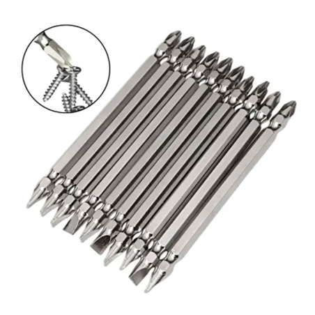 Bits para Parafusadeira Fenda/Philips Longa 10 cm. Caixa 10 peças A-21 Saint Plus