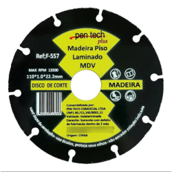 Disco de Corte Madeira Piso Laminado MDV 110 mm. - 22.2 mm F-557 Saint Plus