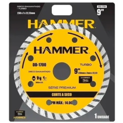 Disco de Corte Serra Marmore  9" - 230 mm x 7 mm x 22,3 mm Turbo DD-1700 Hammer