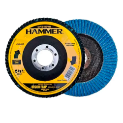 Disco Flap 4.1/2" - 115 mm. x 22 mm. Zircônia Grão 040 DFZ-1540 Pacote 10 peças Hammer