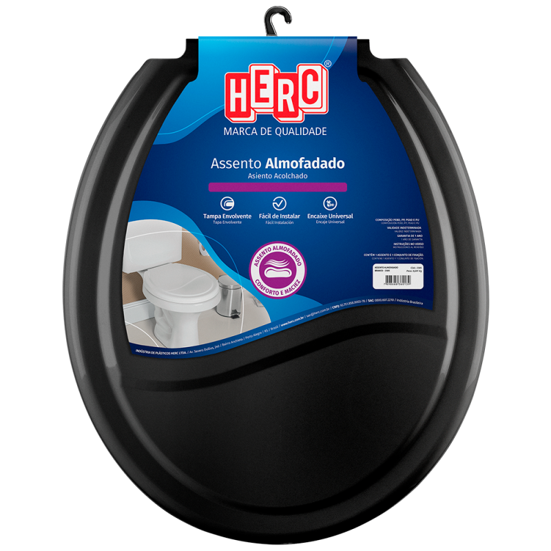 Assento Almofadado Envolvente Prime Preto Herc
