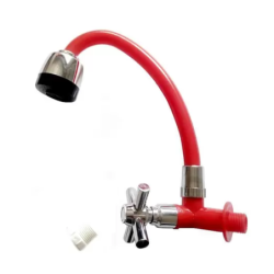 Torneira 5057CM p/Pia Bica Movel Gourmet ABS Vermelha/Cromado Hidropal