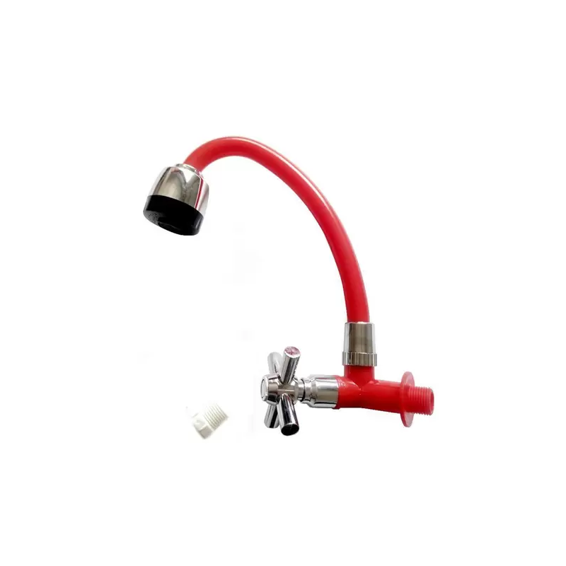 Torneira 5057CM p/Pia Bica Movel Gourmet ABS Vermelha/Cromado Hidropal