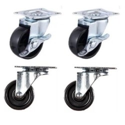 Rodas 4 Giratórias com Freio - 1.50" - 3,7 cm.  - 4 peças BFH1899 Bestfer