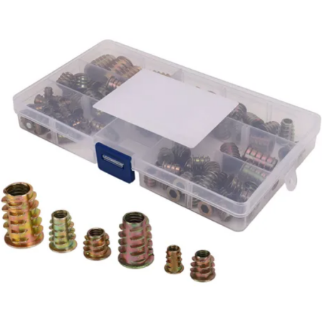 Porcas de Cabeça Hexagonal em Liga de Zinco para Madeira Kit 70 peças F-687 Saint Plus