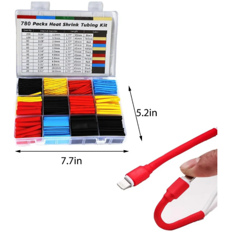 Kit Tubo Termo Retrátil Colorido 780 peças F-685 Saint Plus