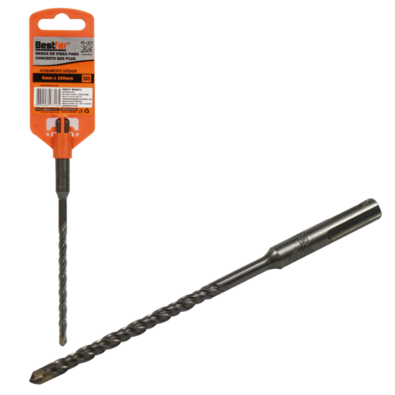 Broca de Videa para Concreto 6 mm. x 160 mm. SDS Plus BFH2073 Bestfer