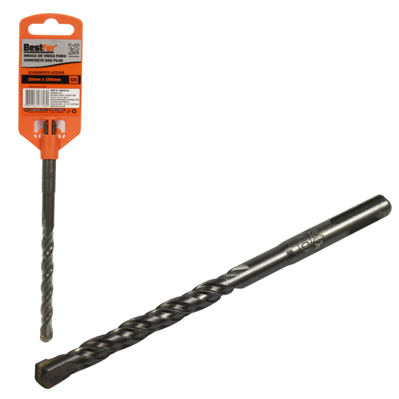 Broca de Videa para Concreto 10 mm. x 160 mm. SDS Plus BFH2075