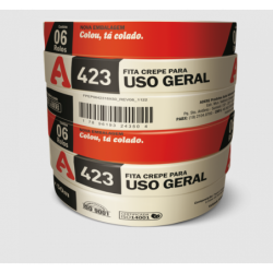 Fita Crepe Uso Geral - 18 mm x 50 m. Pacote 6 peças Adere
