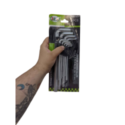 Chave Allen Grande Longa Kit 9 peças ID-4907H Idea