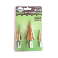 Broca Escalonada para Metal Jogo 3 peças ID-9827H Idea
