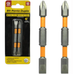 Bits Pontas Duplas Magnéticas 70 mm. 2 peças Philips e Fenda SQ-4314