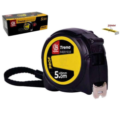 Trena Estojo Preto Centimetro e Polegada 25 mm. x 05 m. SQ4396