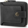 Carteira Couro Sintético com Zíper 12 x 10 x 2,5 cm. Preta