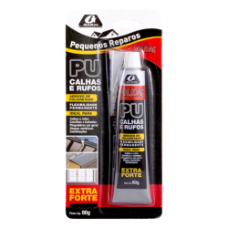 Adesivo PU Calhas e Rufos Extra Forte Preto 80 g. Garin