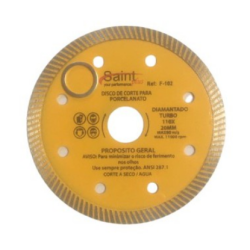Disco de Corte para Porcelanato Turbo 110 mm. Furo 20 mm F-102 Saint Plus
