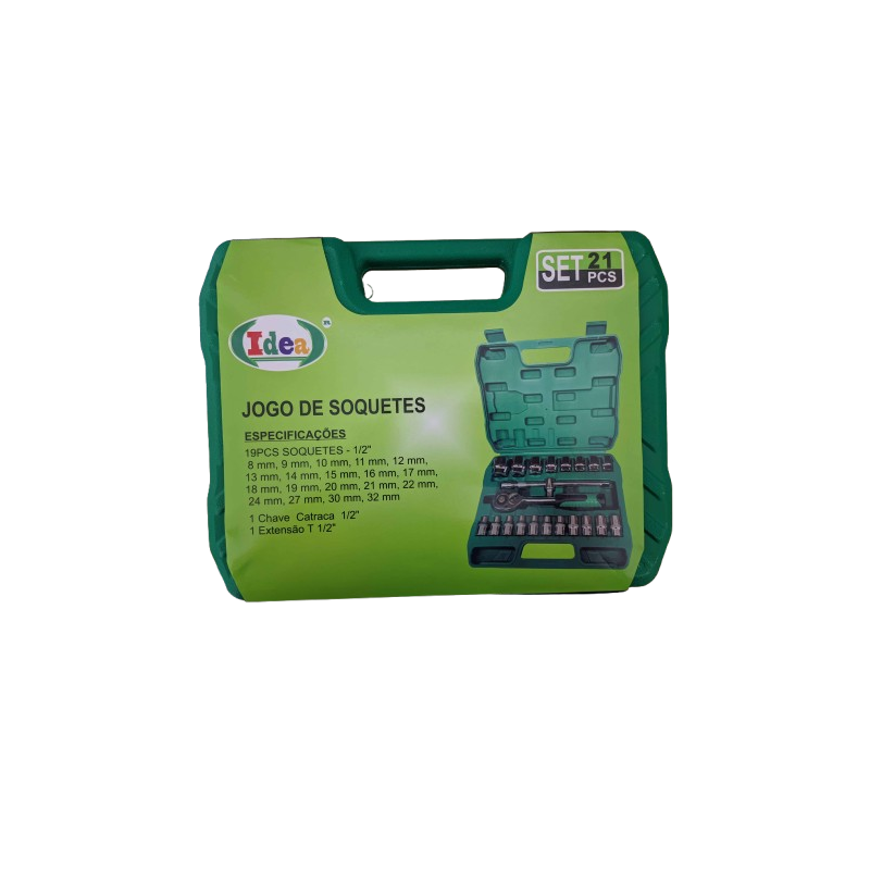 Soquete c/Catraca Sextavado Jogo 21 peças ID-2888K Idea