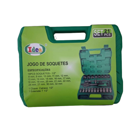 Soquete c/Catraca Sextavado Jogo 21 peças ID-2888K Idea