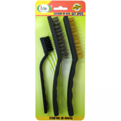 Escova de Aço com Cabo Jogo 3 pecas ID-4864E Idea