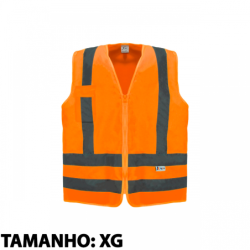 Colete Refletivo com Bolso XG Laranja Kalipso