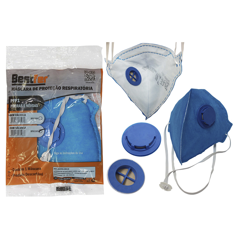 Mascara de Proteção Respirador com Válvula PFF-1 BFH1165 Bestfer