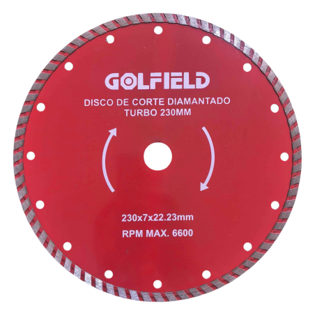 Disco de Corte Serra Marmore  9" - 230 mm x 7 mm x 22,2 mm Turbo Golfield