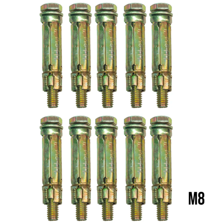 Parafuso de Fixação de Suspensão Paredes Ocas M8 x 60 mm. Kit 10 peças F-674 Saint Plus