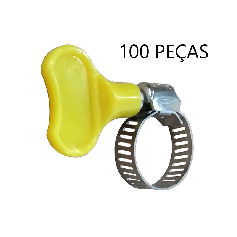 Abraçadeira Aço Inox Tipo Americana com Borboleta 3/4" - 13 x 19 mm. pacote 100 peças AR0262 StarTools