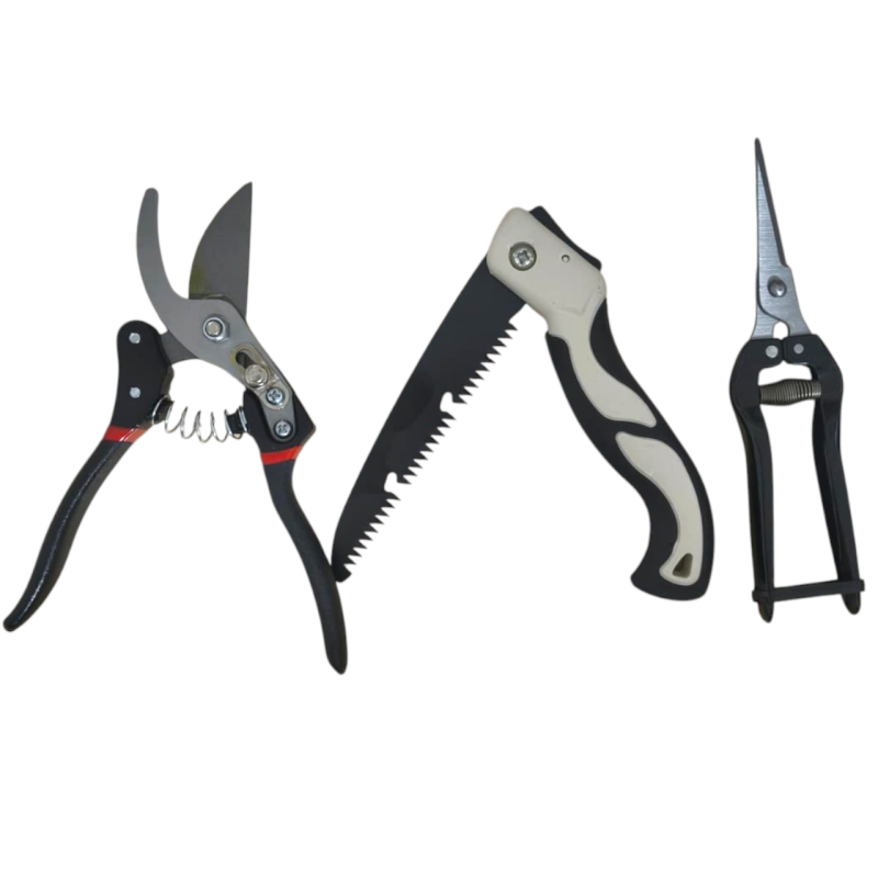 Kit Jardinagem 2 Tesouras + 1 Mini Serrote Dobrável ID-0097K Idea