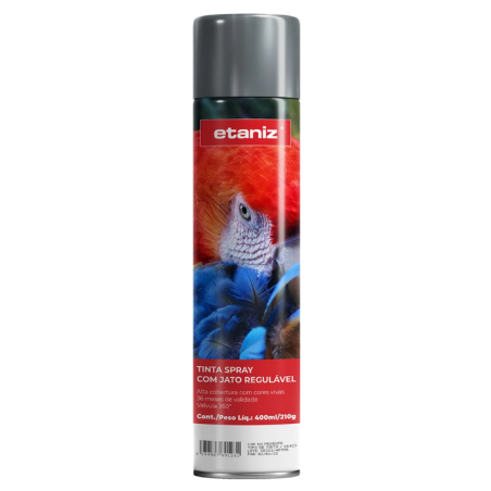 Tinta Spray 400ml. Metálico Alumínio Etaniz