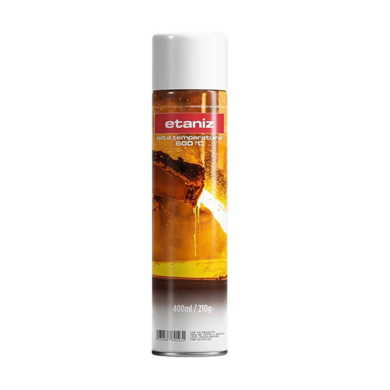 Tinta Spray 400ml. Alta Temperatura Branco Fosco Etaniz