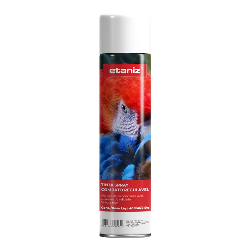 Tinta Spray 400ml. Branco Brilhante Etaniz