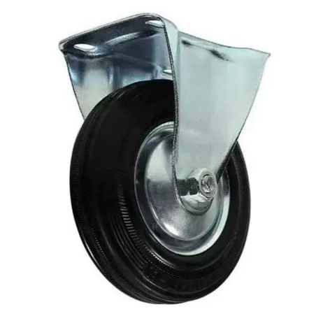 Rodízio Base Fixa Chapa Roda Borracha 6" - 160 mm. Beltools