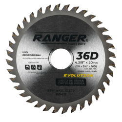 Disco de Corte Serra Circular Widea 4.3/8" x 20 mm 36 dentes Ranger
